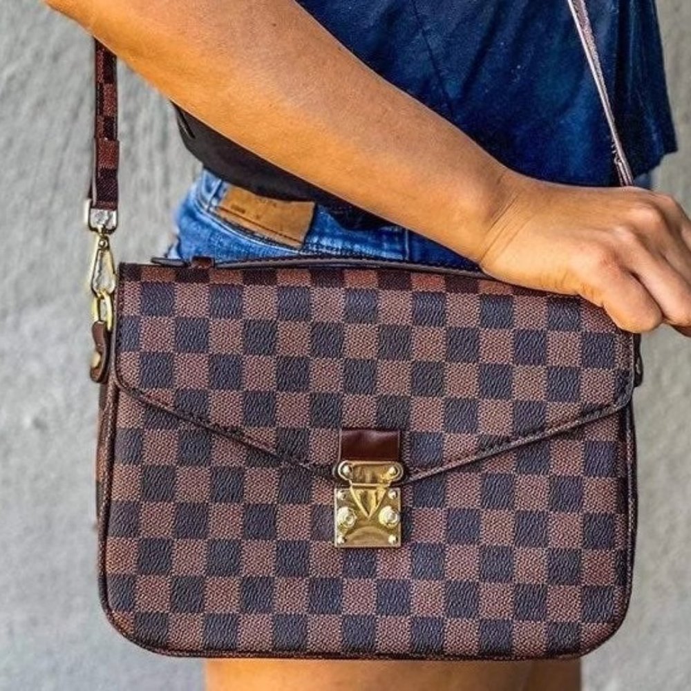 Checkered Envelope Flap Bag
